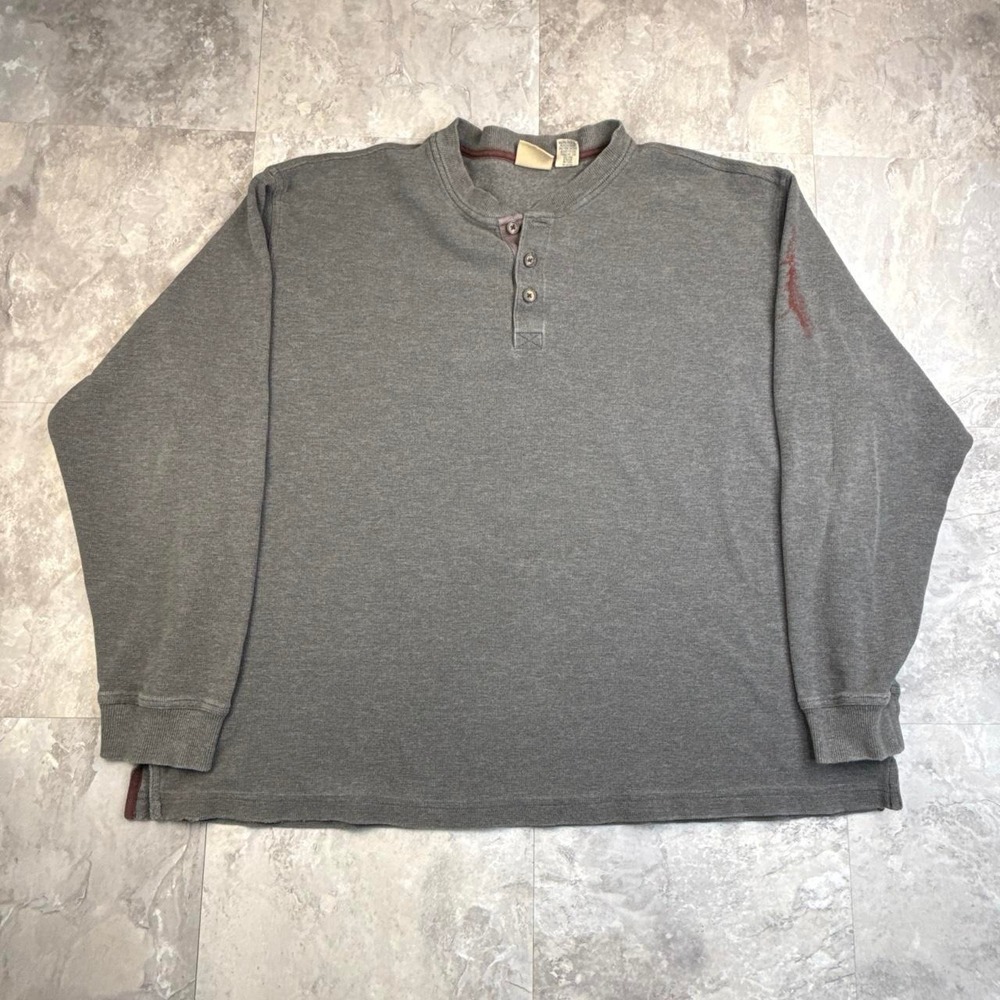 Vintage L.L. Bean gray long sleeve henley shirt size 2xl